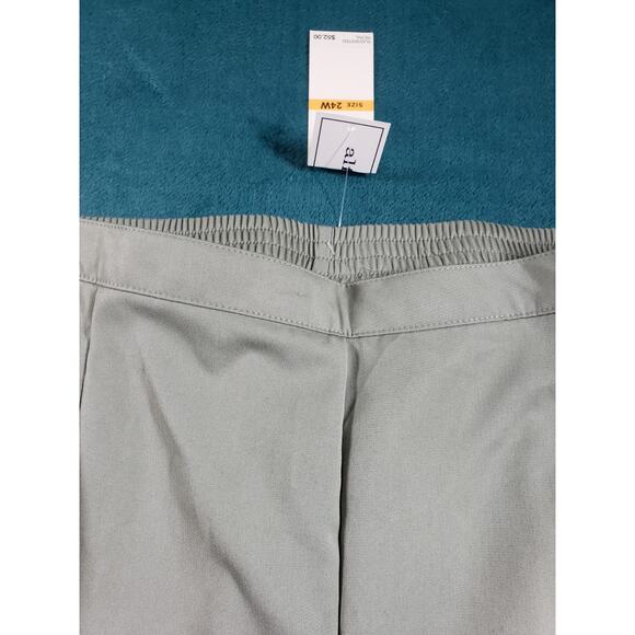 Alfred Dunner Dress Pants Size 24 W Womens Green Pull On Stretch Ladies NWT - Picture 4 of 12